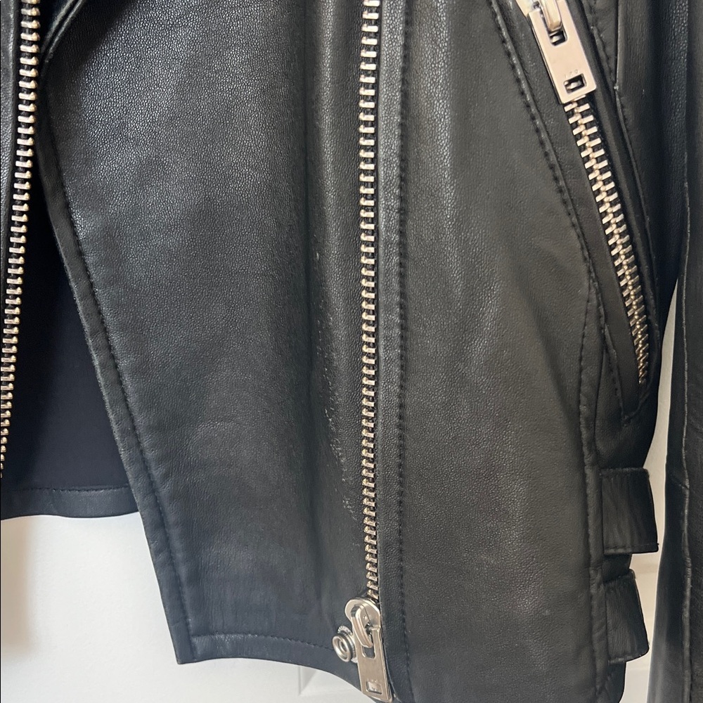 IRO Black Leather Jacket with Silver Accents - Picture 2 of 13